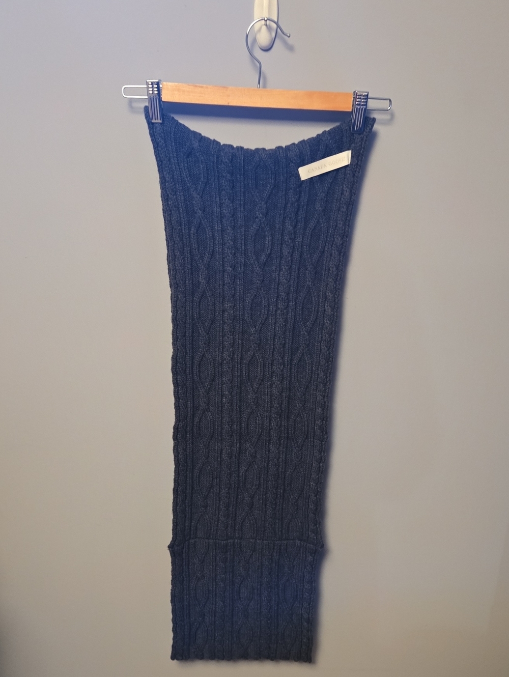 Canada Goose Charcoal Cable Knit Infinity Scarf